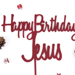 Happy Birthday Jesus Wood Cake Topper // Happy Birthday Jesus Cake ...