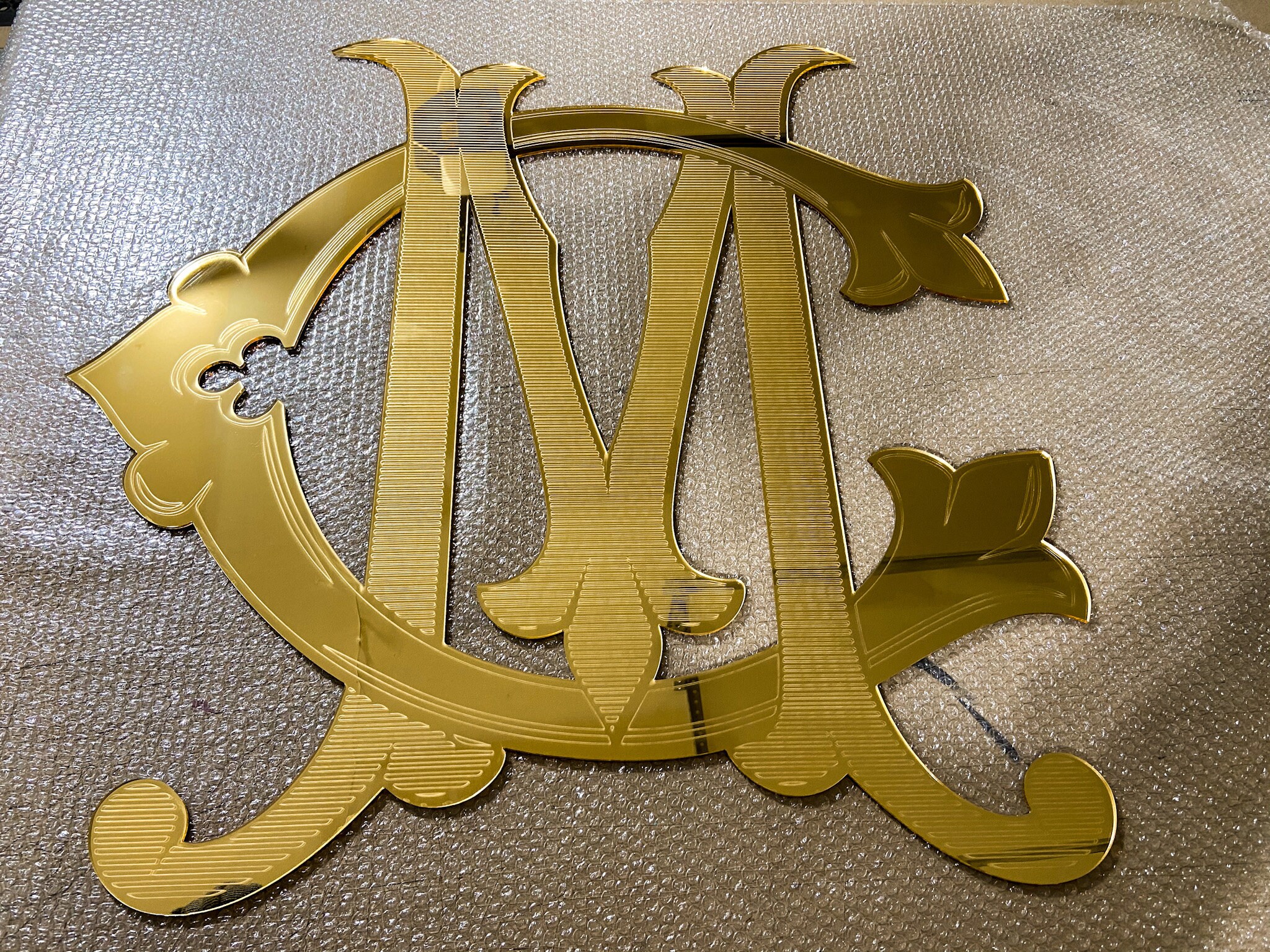 Custom Acrylic Monogram / Custom Monogram Sign / Gold Monogram ...