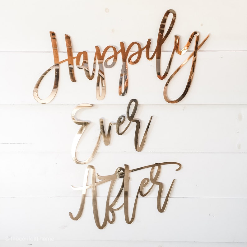 Happily Ever After // Hochzeitsdeko // Große Hochzeitsschilder // Hochzeitshintergrund // Hochzeitsschild // Backdrop sign Bild 1