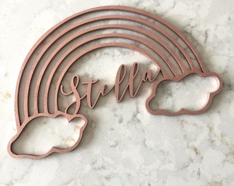 Custom Rainbow Wooden Name Sign, Spring Rainbow Baby Sign, Custom Rainbow Name Sign, Baby Name Sign, Baby Nursery Sign, Kid Room Decor