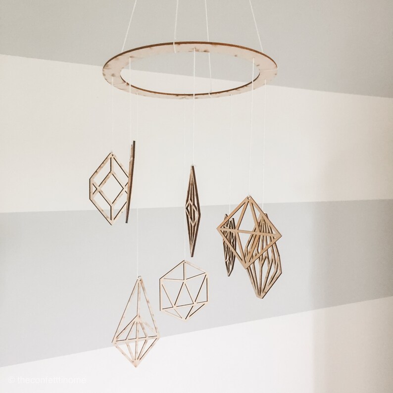 Geometric Mobile // Nursery Decor // geometric Nursery // Nursery Mobile // modern Decor // Natural Nursery Decor // modern nursery image 7