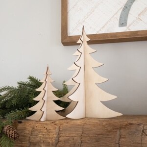 Wooden Trees, Large wood trees, Christmas Decor, Holiday Decor, Wood trees, Laser cut trees, Custom trees, Fireplace Christmas Decor image 5