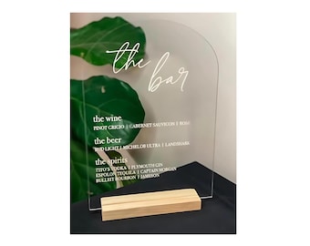 フロストアクリルアーチ型バーサイン、ウェディングアーチ型バー