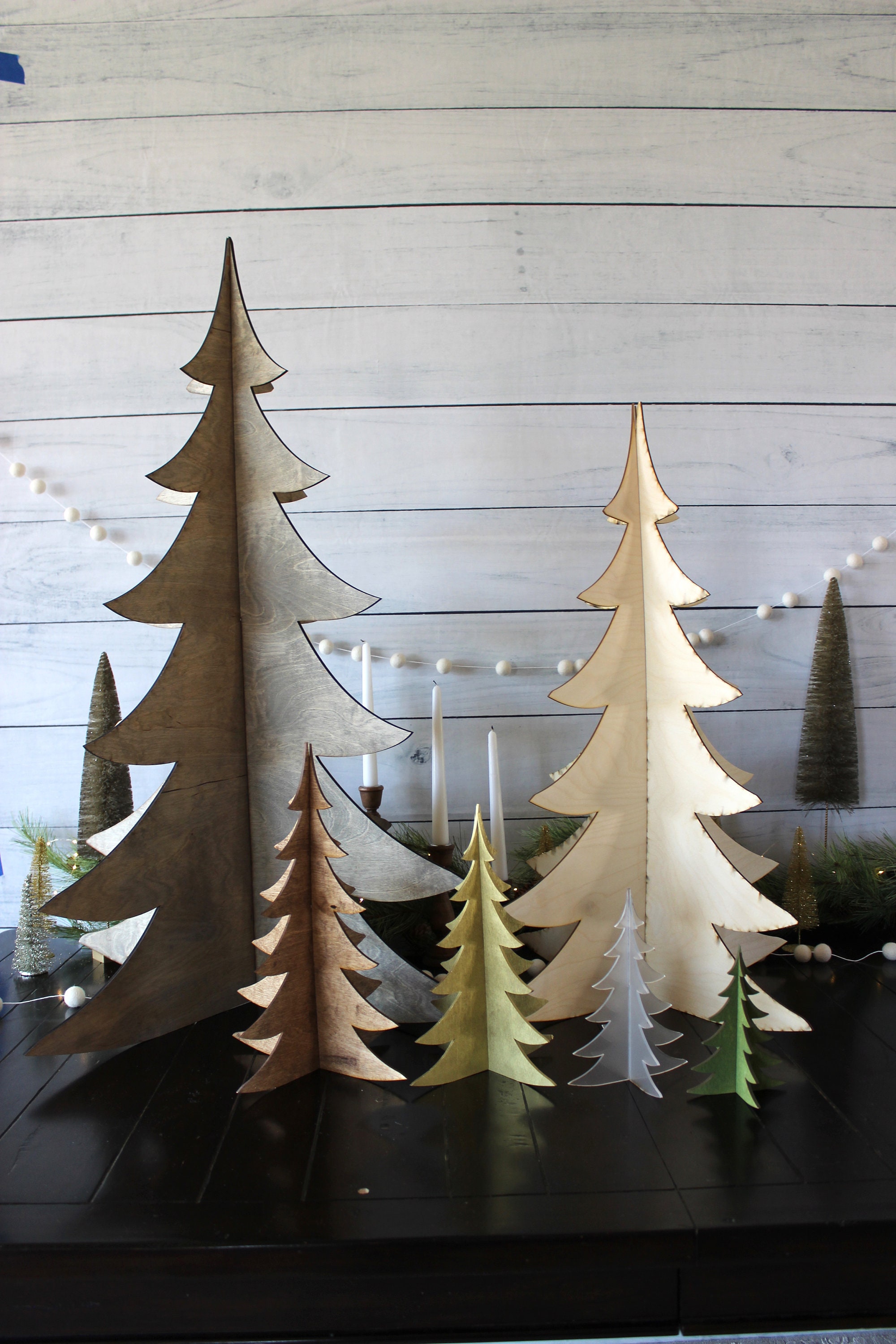 Wooden Trees, Large Wood Trees, Christmas Decor, Holiday Decor