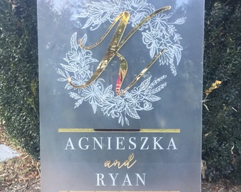Frosted Acrylic Wedding Welcome Sign, Welcome To The Wedding, Gold Welcome Sign, Wedding Decoration, Custom Wedding Welcome Sign, Reception
