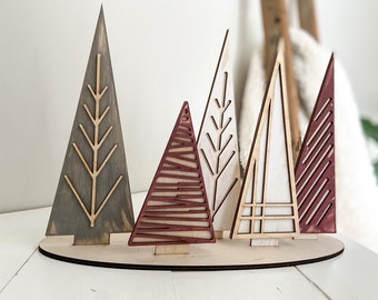 Modern Wooden Trees, Decretive Wooden Trees, Christmas Village Trees, Holiday Decor, Fireplace Decor, Home Decor, Trendy Wooden trees