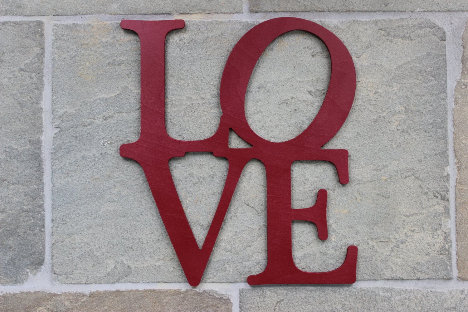 Cartello in legno rosso con scritta Love, per San Valentino, decorazione per la casa, lettere in legno per San Valentino, blocco