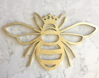 Letrero de abeja reina, letrero de madera de abeja, letrero decorativo para el hogar, decoración de abejas amables, letrero de amabilidad, letrero de madera, colgante de pared, letrero para oficina en casa, letrero de reina
