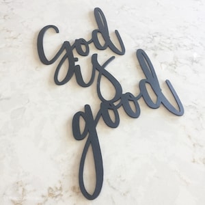 God is Good, Happy sign, Porch decor, Welcome Decor, Rustic Wood Sign, Wall Hanging, Home Decor, Faith Decor, Christian Home Decor image 6