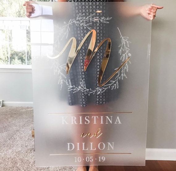 Elegant Frosted Acrylic Wedding Welcome Sign Welcome Sign Wedding Frosted Acrylic Welcome Sign Custom Wedding Sign Ceremony Sign