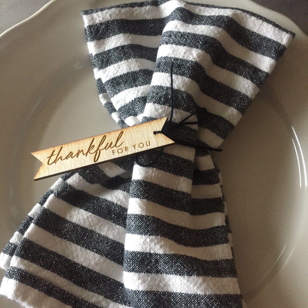 Thankful Napkin Ring Tags, One Dozen Thankful Tags, Thankful for You ...