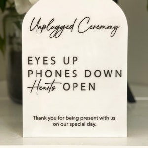 Unplugged Ceremony Sign / Wedding Décor / Unplugged Wedding / Unplugged Event / Acrylic Unplugged Sign / Laser Engraved Unplugged Sign
