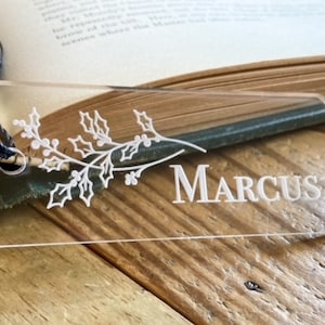 Custom Birth Flower Bookmark, Personalized Bookmark, Acrylic Bookmark Gift, Name Bookmark, Aesthetic Bookmark with Tassel, Book Lover Gift