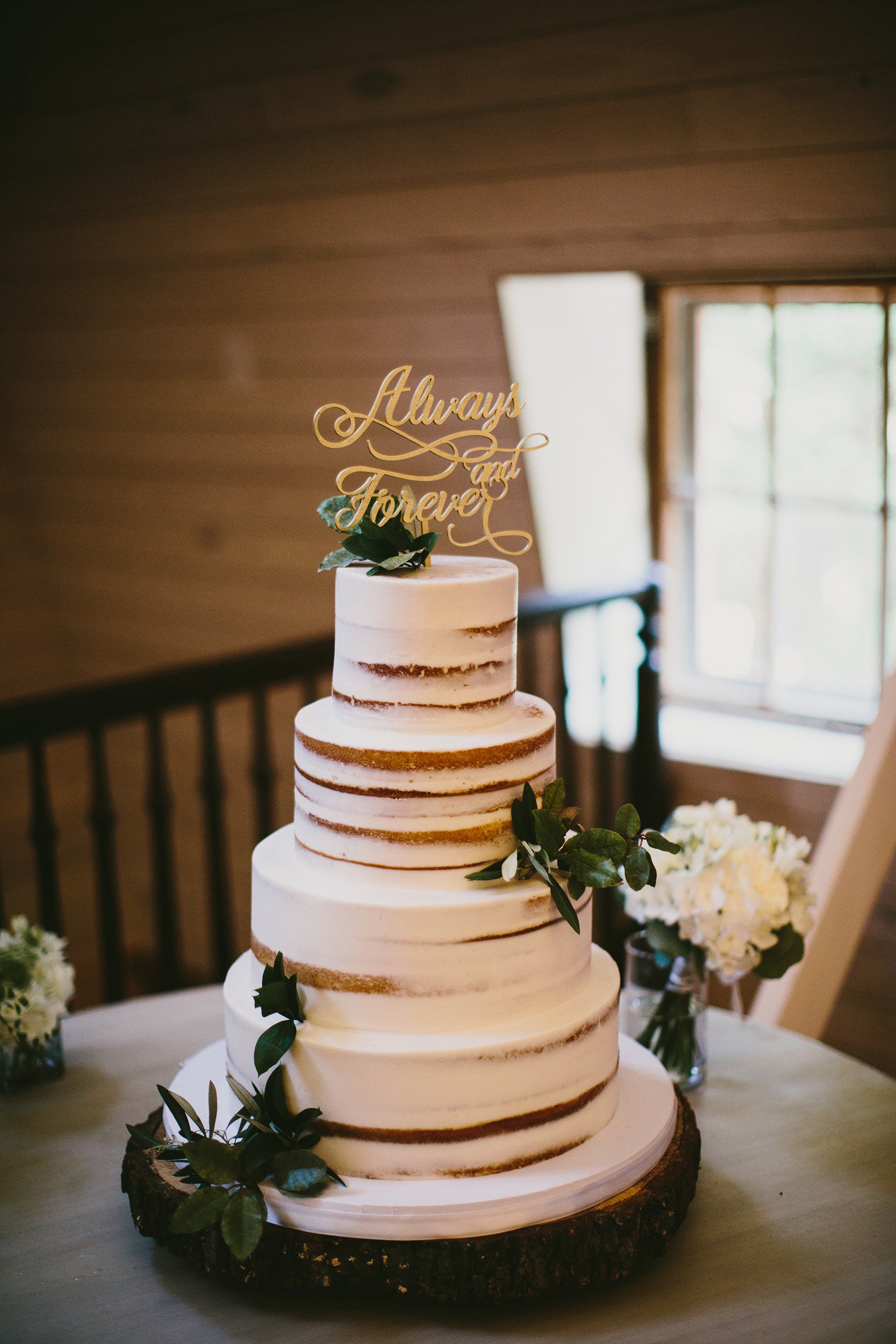 always forever cake toppers lettering wood rustic chic calligraphy wedding engagement modernscript photo props anniversary
