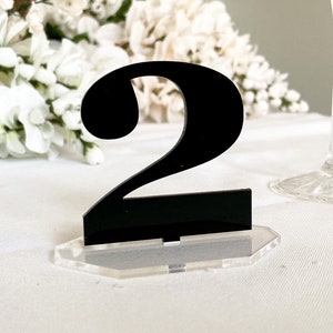 Gold Wedding Table Numbers, Wedding Table Numbers with Base, Reception Table Number, Table Number on Stand, Acrylic Table Numbers with Base image 5