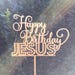 Happy Birthday Jesus Cake Topper, Christmas Cake Topper, Wood Cake ...