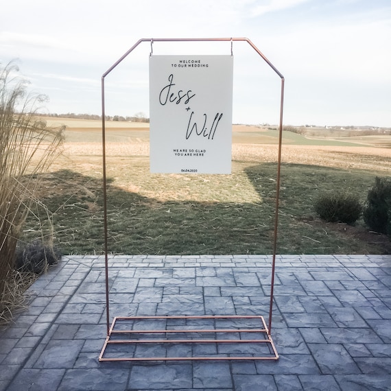 Hexagon Copper Stand / Wedding Welcome Stand / Wedding Sign Stand