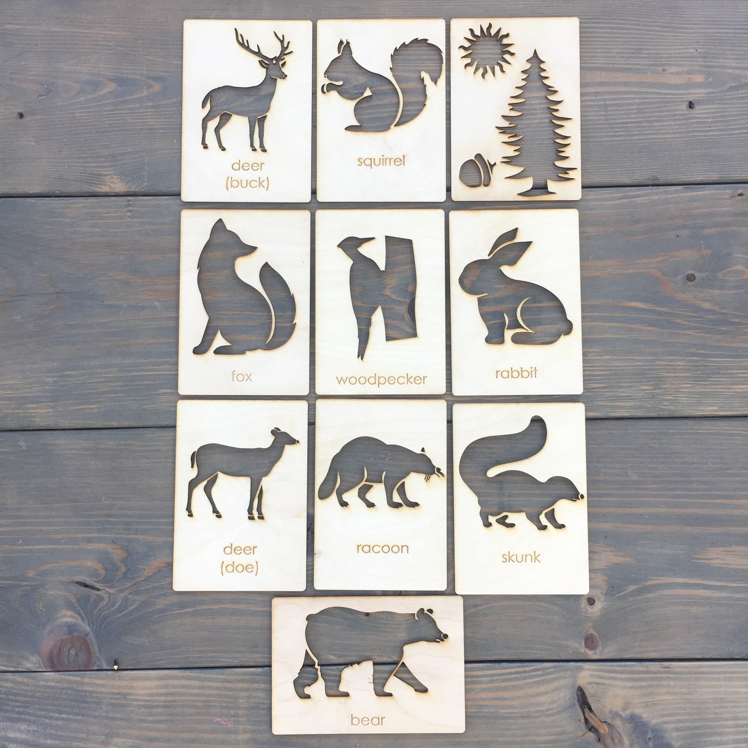 Woodland Animal Stencil Set // Stencil Set // Animal Stencils -  Denmark