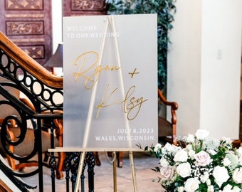 Wedding Welcome Sign With Mirror Accents, Welcome Plaque, Elegant Wedding Venue Signs, Luxury Wedding Décor, Gold Welcome Sign A1, A2 Signs