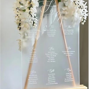 Custom Seating Chart, Wedding seating chart, Wedding seating sign, Frosted Acrylic wedding sign, Seating chart, Custom gold wedding sign