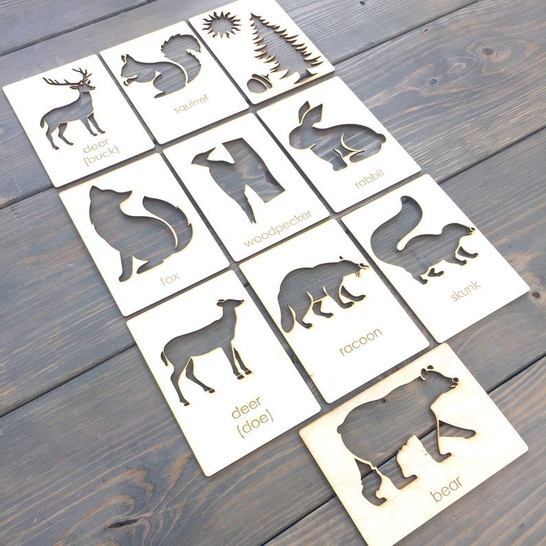 Woodland Animal Stencil Set // Stencil Set // Animal Stencils Etsy