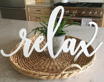 Relax Sign, Wood relax Sign, Porch decor, Summer Decor, Rustic Wood Sign, Wood Sign, Wall Hanging, Home Decor, Laser cut