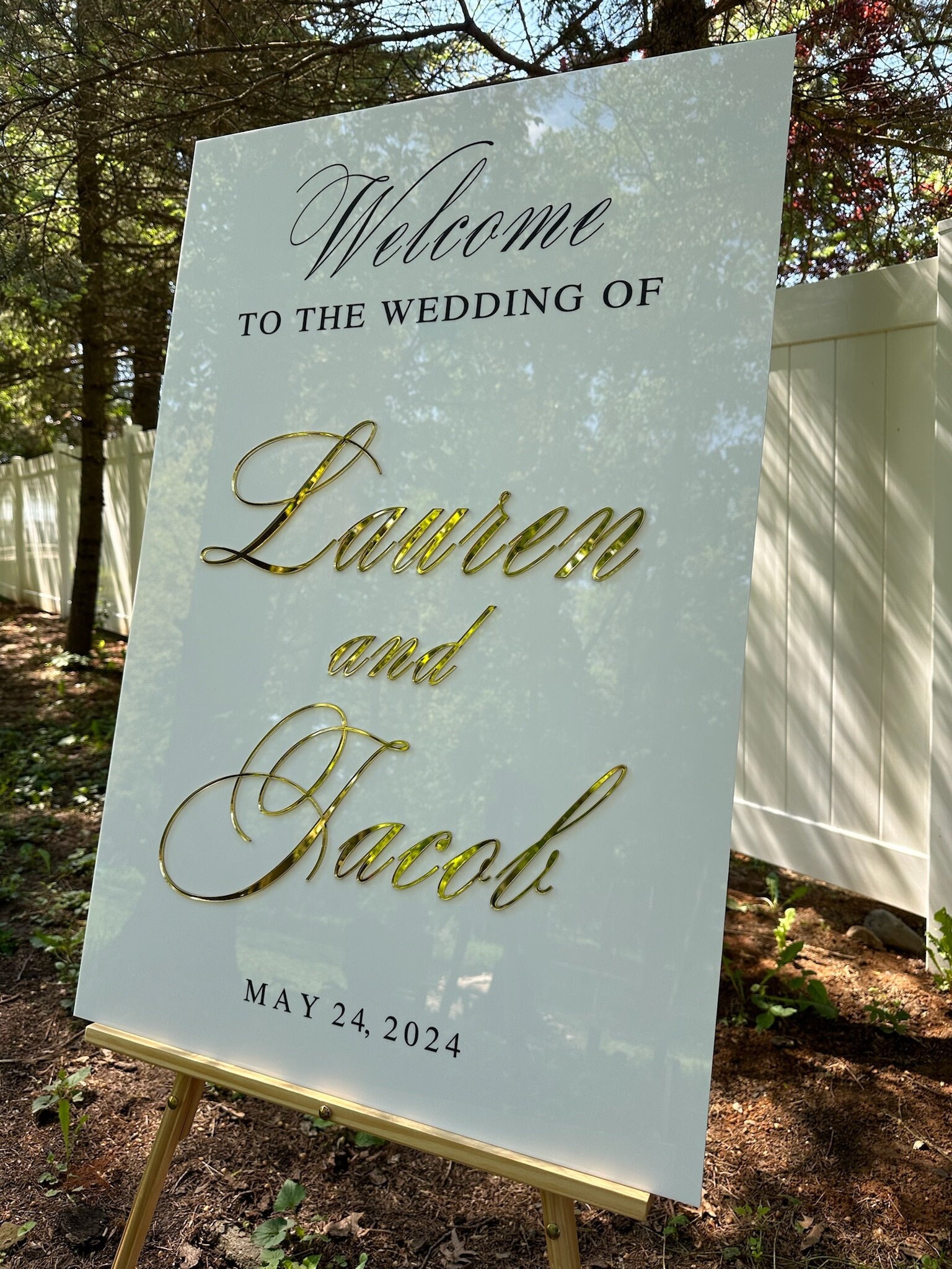 White Acrylic Welcome Sign / A2, A1, A0 / Wedding Acrylic Chart / Acrylic Sign / Wedding Welcome / Acrylic sign / Gold mirror acrylic