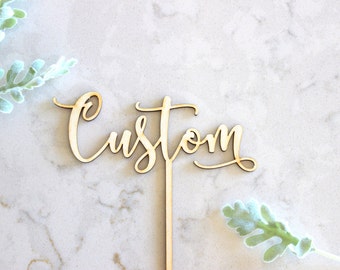 Custom cake topper / Custom birthday cake topper / Custom wood cake topper / Wood topper/Laser Cut Topper / Custom acrylic cake topper