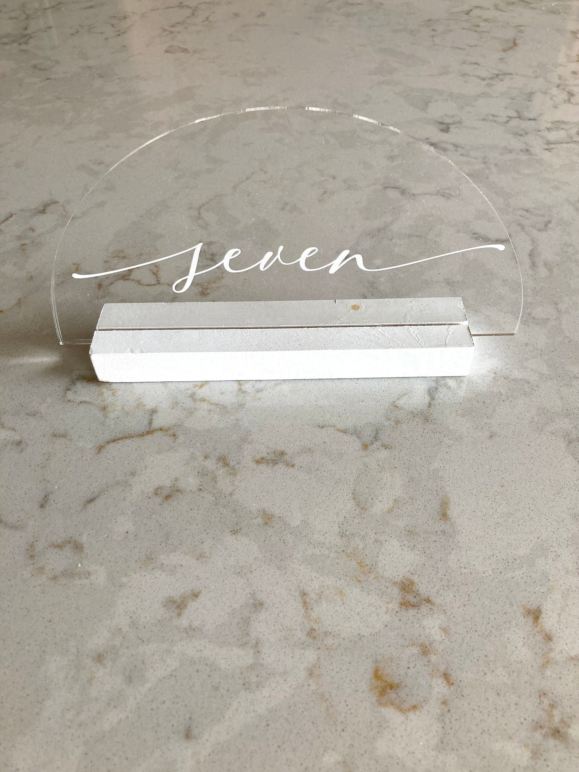 Arched Acrylic Table Number, Wedding Table Numbers, Clear Acrylic Table ...