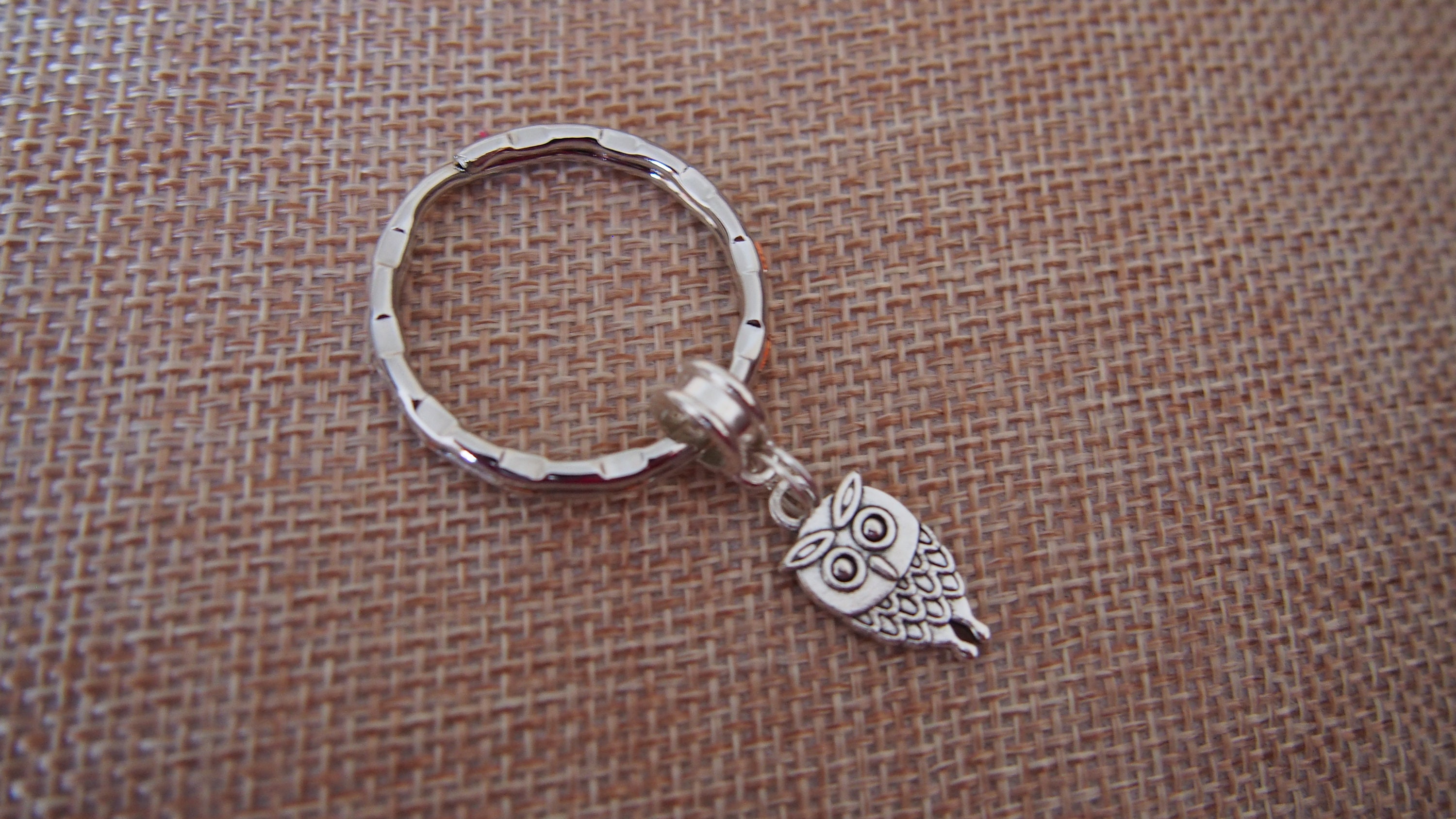 Owl Keyring: Heart Charm, Owl Lover Gift