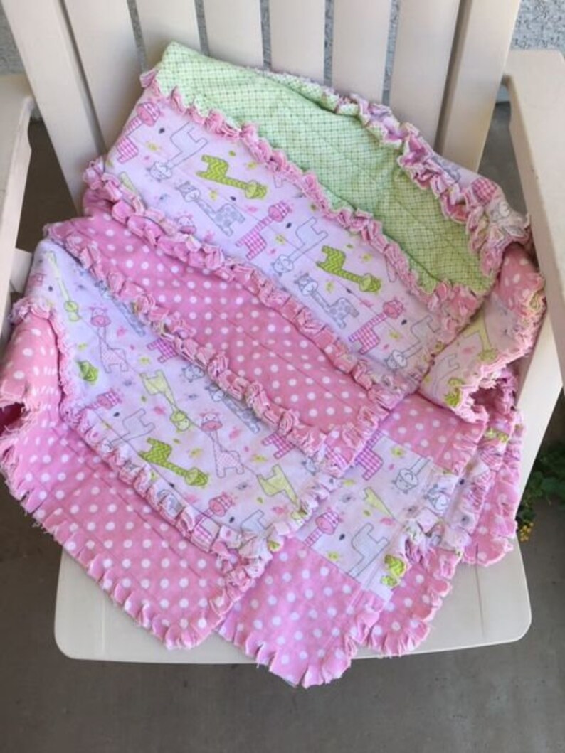 Baby rag quilt Baby girl quilt Pink quilt Baby quilts Etsy