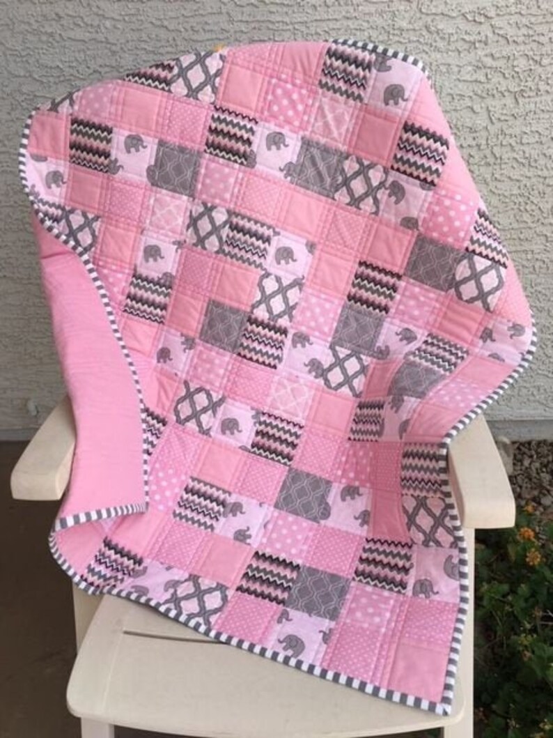 Baby Girl Quilt Baby Quilts Handmade Patchwork Baby Quilt Etsy