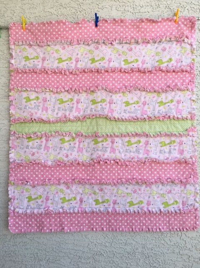 Baby rag quilt Baby girl quilt Pink quilt Baby quilts Etsy