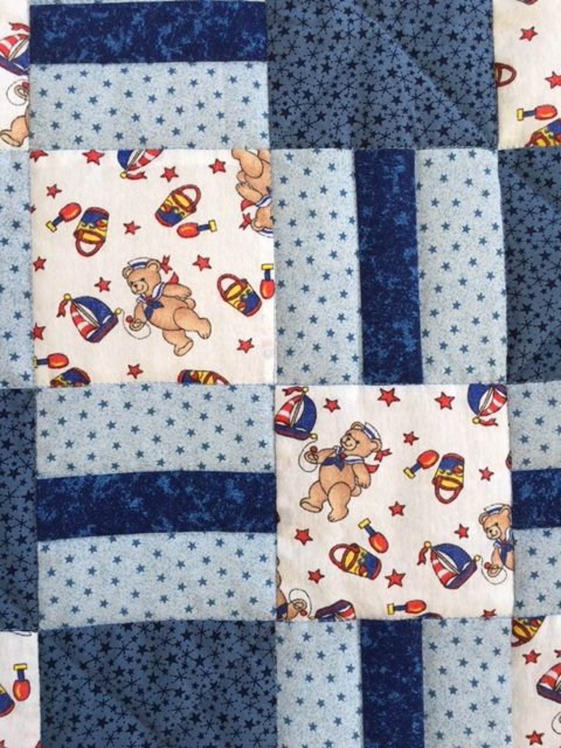 Baby Boy Quilt, Homemade Baby Quilt, Baby Shower Quilt, Baby Quilt, Teddy Bear Quilt, Quilt for