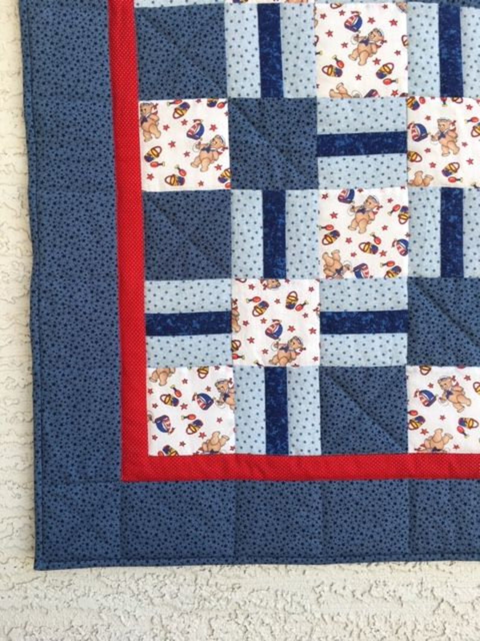 Baby Boy Quilt, Homemade Baby Quilt, Baby Shower Quilt, Baby Quilt, Teddy Bear Quilt, Quilt for