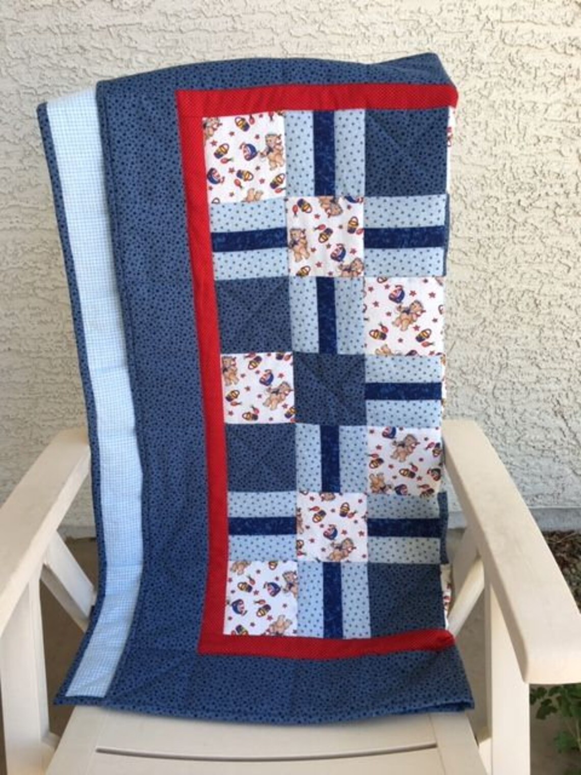 Baby Boy Quilt, Homemade Baby Quilt, Baby Shower Quilt, Baby Quilt, Teddy Bear Quilt, Quilt for