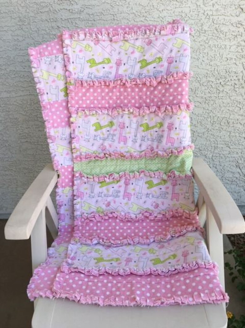 Baby rag quilt Baby girl quilt Pink quilt Baby quilts Etsy