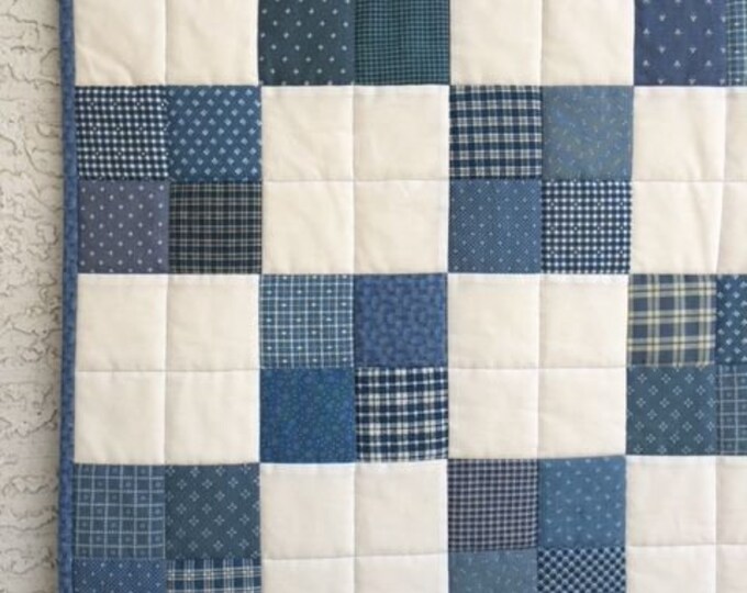 Plaid Quilt, Quilt for Baby Boy, Farmhouse Baby Quilt, Baby Quilts