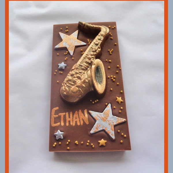 Saxophone Chocolate Gift/Jazz Music/Sax Player/Musician/Jazz Band/Brass Instrument/Horn Player/Mens Gift/Music/Musical/Teacher/Personalised