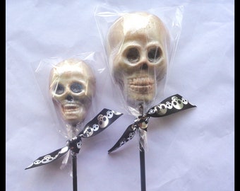 Chocolate Skull Lollipop/Halloween/bones/skeleton/gothic/edible skull/boyfriend/son/husband/girlfriend/daughter/teenager/boy/man/men/him