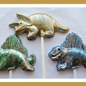 Dinosaur Chocolate Lollipops/Chocolate Triceratops/Dimetrodon Horned Dinosaur/Edible Dinosaur Party Favours/Boys Birthday Gift Son/Man