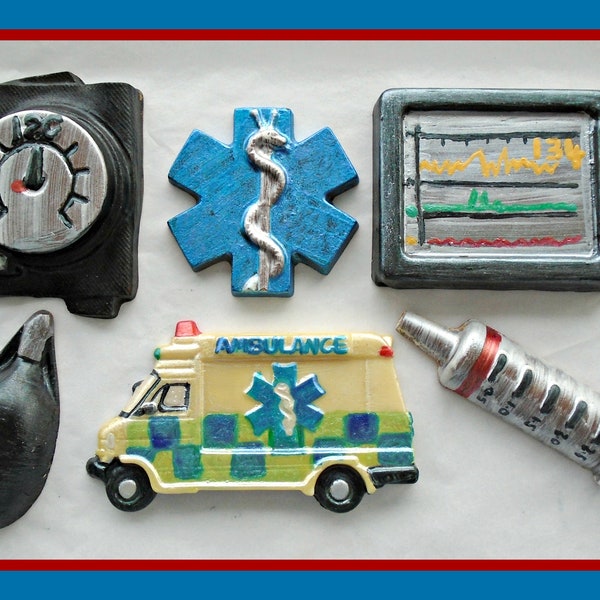 Hand-Painted Belgian Chocolate Paramedic Gift Set - Emergency Responder - Cake Toppers