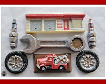 Gift for Mechanic/Chocolate Car Gift/Auto Repair Shop/Garage/Edible Spark plug/Spanner/Wrench/Tyre/Tire/Tow Truck/Husband/Boyfriend/Man/Men