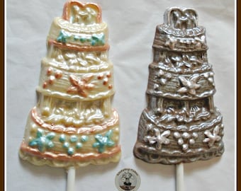 Wedding Chocolate Lollipops/Wedding Favour/Wedding Cake Favour/Wedding Table Favour/Chocolate Lollipop/Edible Wedding Favours/Chocolate Cake