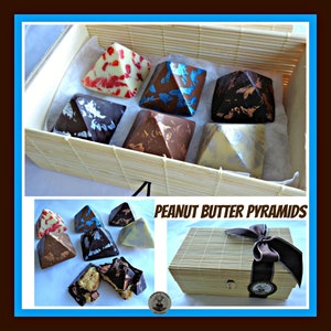 Peanut Butter Gift Chocolate Pyramids/Peanut Butter Cups/Nut Lover/Chocolate Gift for him/for her/box of chocolates/Husband boyfriend wife