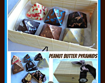 Peanut Butter Gift Chocolate Pyramids/Peanut Butter Cups/Nut Lover/Chocolate Gift for him/for her/box of chocolates/Husband boyfriend wife