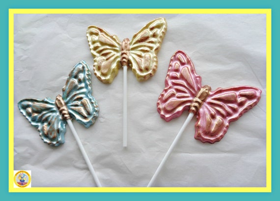 Butterfly Chocolate Lollipops/pretty Butterfly Gift/painted  Butterfly/edible Butterflies/girl  Birthday/insect/women/female/woman/daughter 