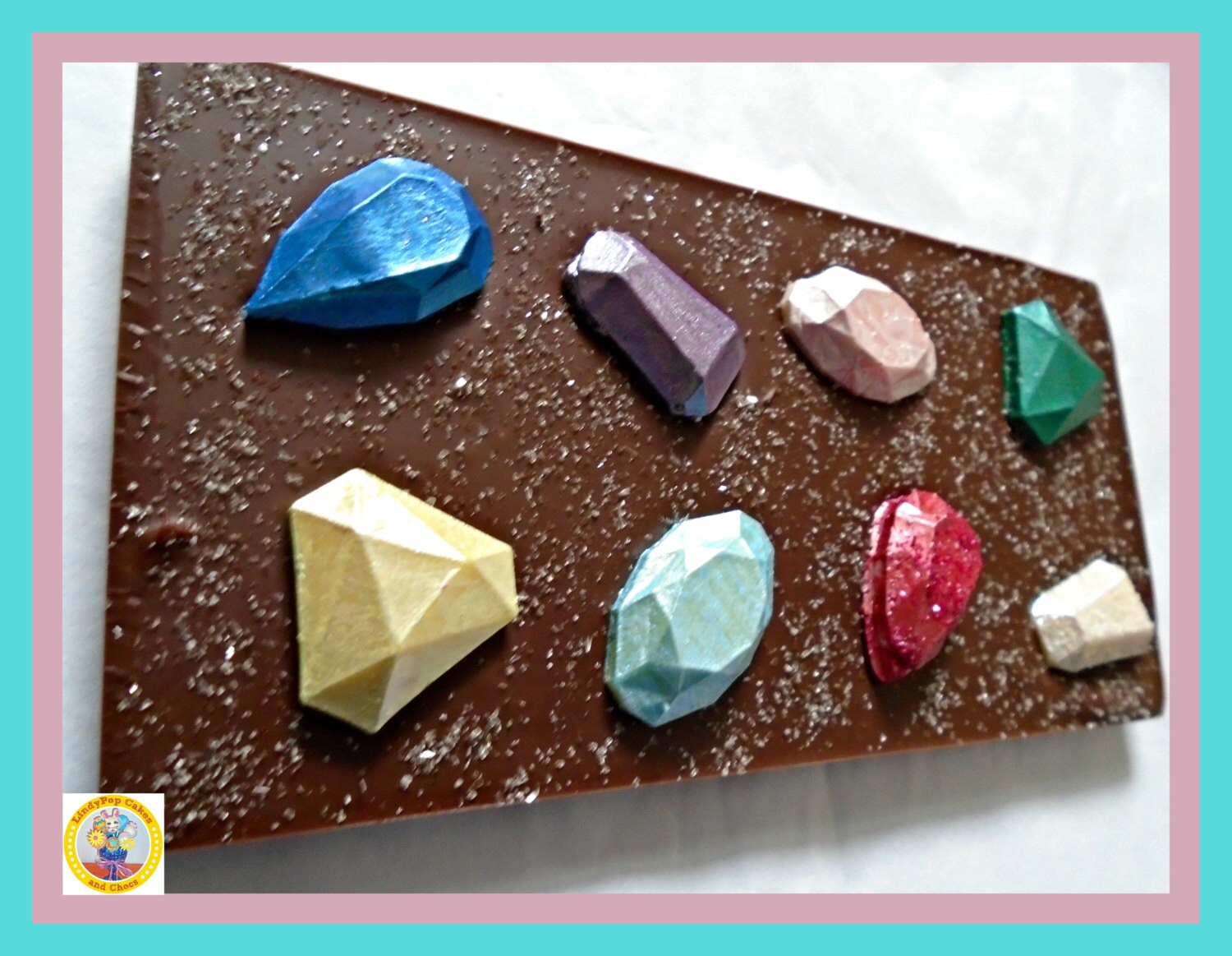 Chocolate Jewel Bar edible Gems gemstones womens Gift female