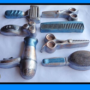 Chocolate Tools for Hair/Male Hairdresser/Barber/Hairdryer/Brush/Comb/Scissor/Razor/Electric Shaver/Unusual Birthday Man/Men/Son/Dad/Husband image 3