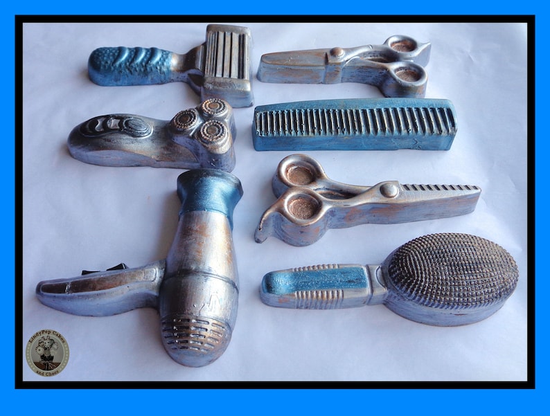 Chocolate Tools for Hair/Male Hairdresser/Barber/Hairdryer/Brush/Comb/Scissor/Razor/Electric Shaver/Unusual Birthday Man/Men/Son/Dad/Husband image 3